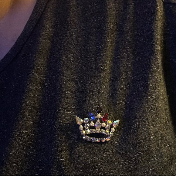 B David Vintage AB Crystal Glass Queen Grandmother or Mother’s Crown Brooch - Picture 7 of 8